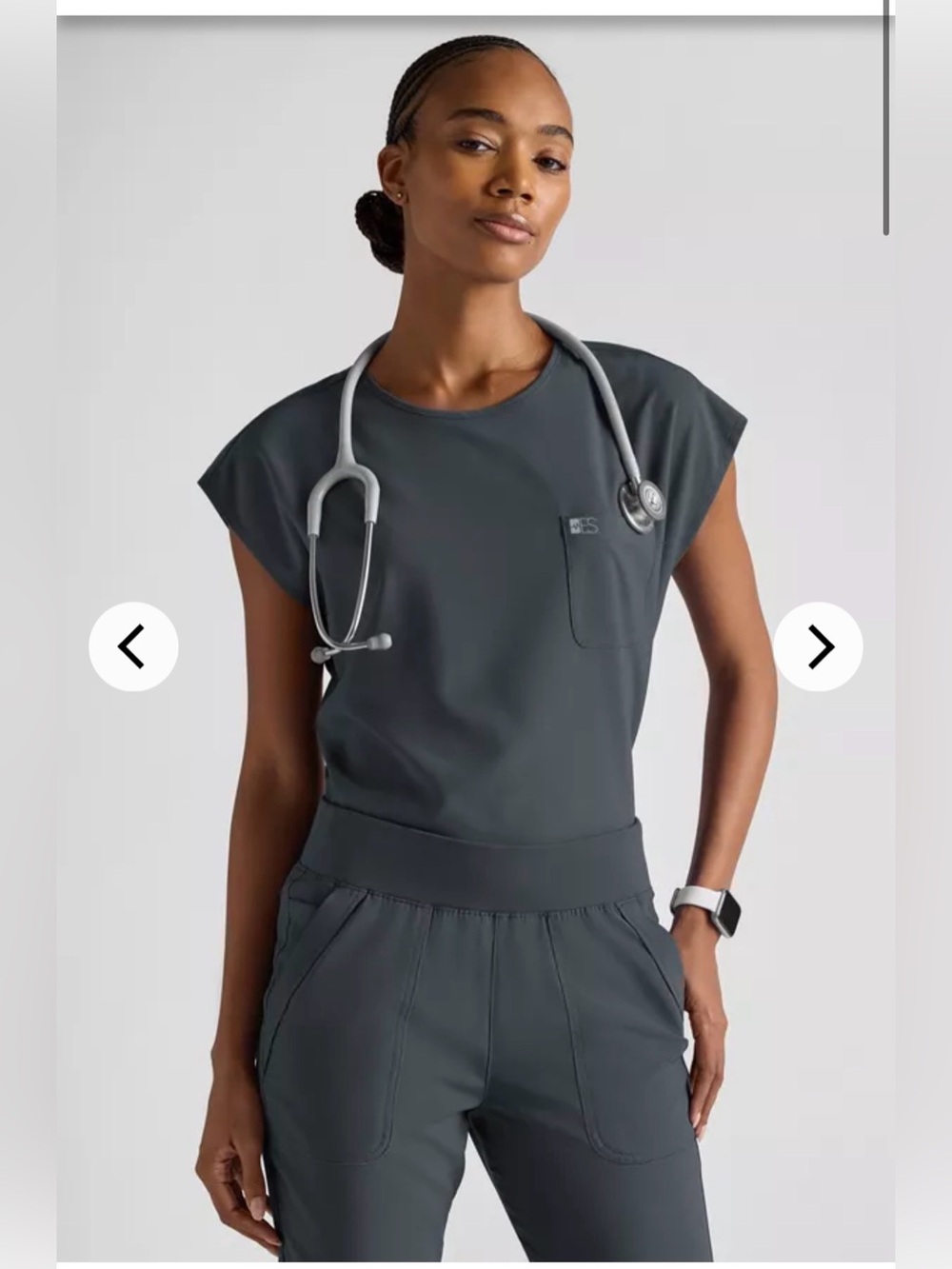 Easy stretch pewter scrub set